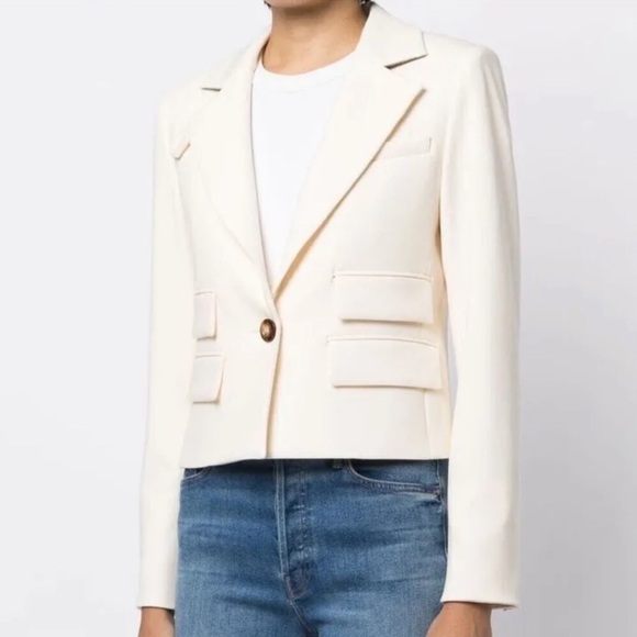 Veronica Beard Jackets & Blazers - Veronica Beard Boon Jacket Women's Size 6 Knit Blazer Luxury Single Breast Ivory